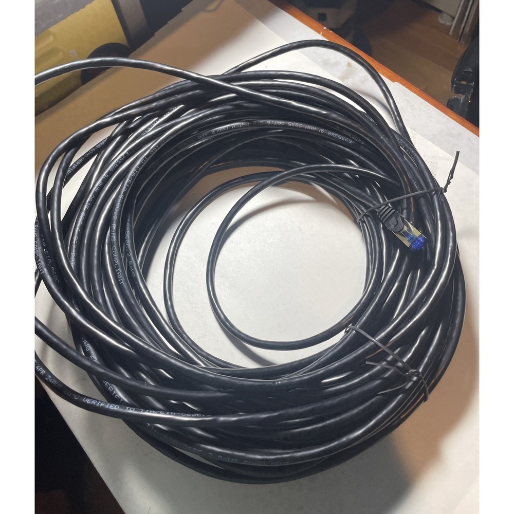 New 100' FT Feet CAT 6 24AWG Patch Cable Black/ Rohs Compliant